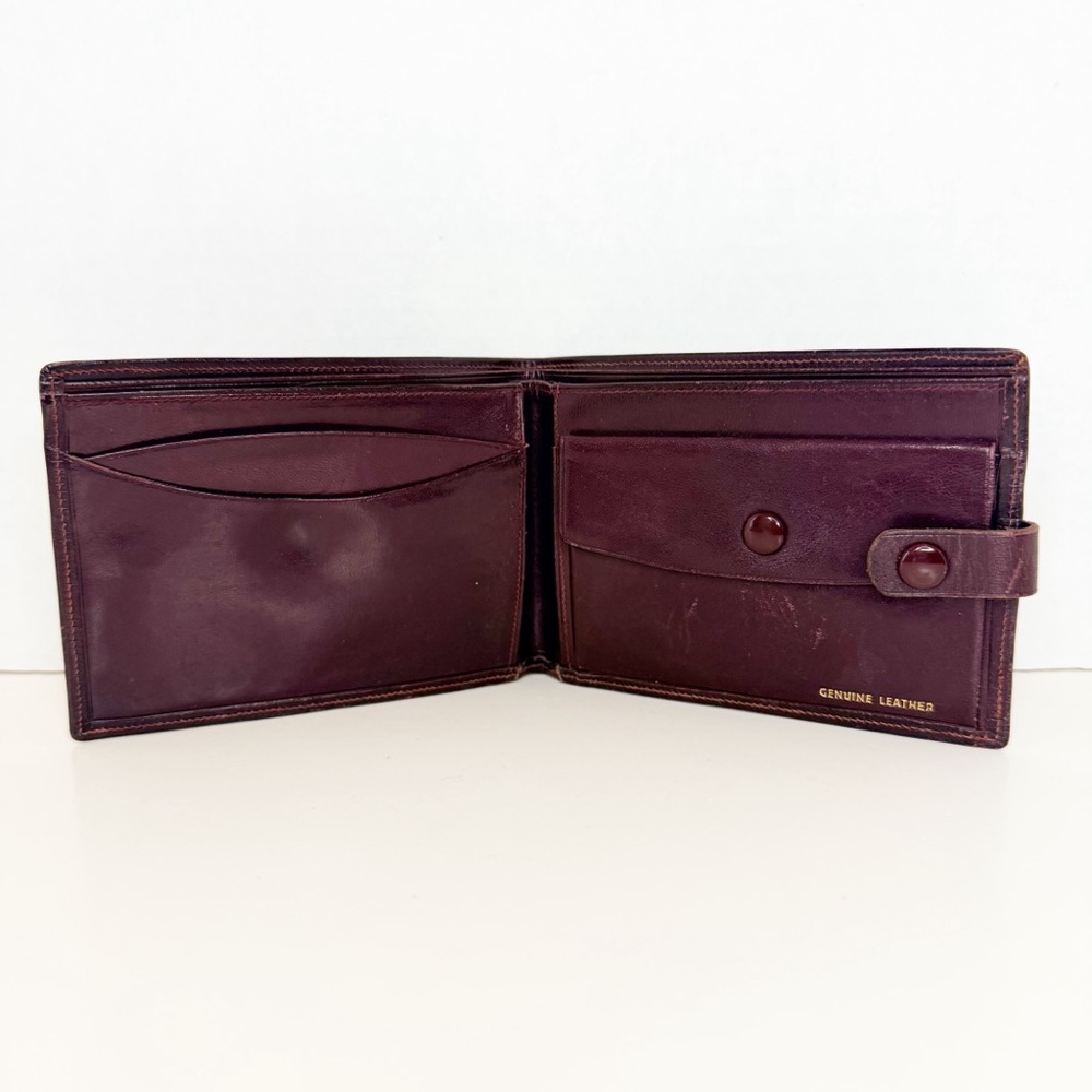 Vintage Florentine Cordovan Snap Closure Wallet with Gold Fleurs de Lis Accents - Picture 6 of 14
